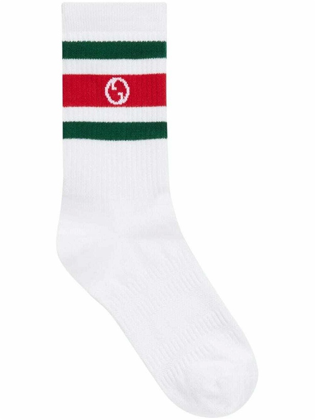 Photo: GUCCI - Cotton Socks With Gg Cross