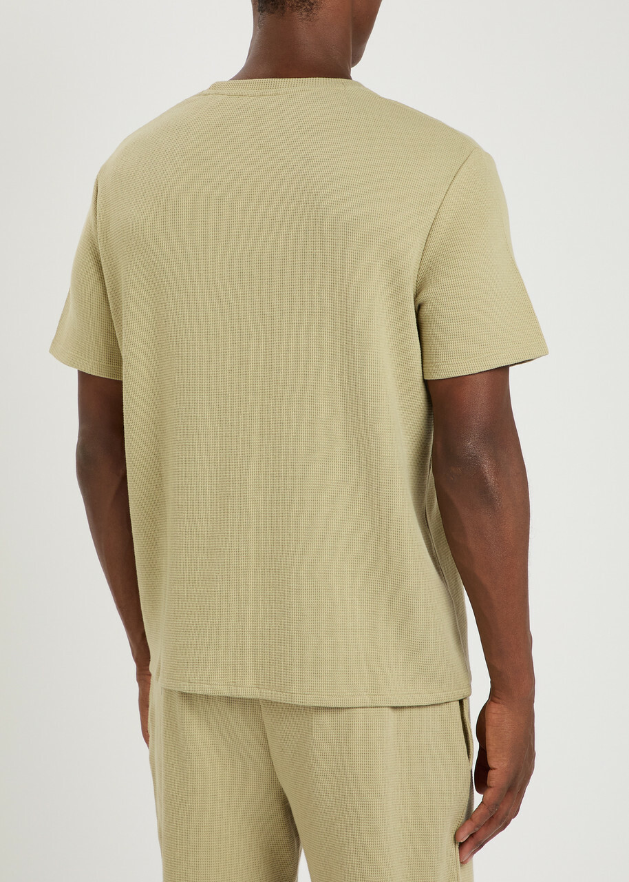 Boss Logo-embroidered Waffle T-shirt Green