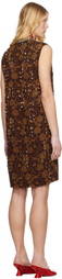 Dries Van Noten Brown Beaded Minidress
