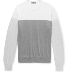 Canali - Colour-Block Cotton Sweater - Gray