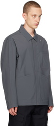 Stone Island Gray Spread Collar Jacket