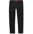 424 - Skinny-Fit Distressed Denim Jeans - Black