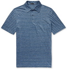 Rubinacci - Striped Slub-Linen Polo Shirt - Blue