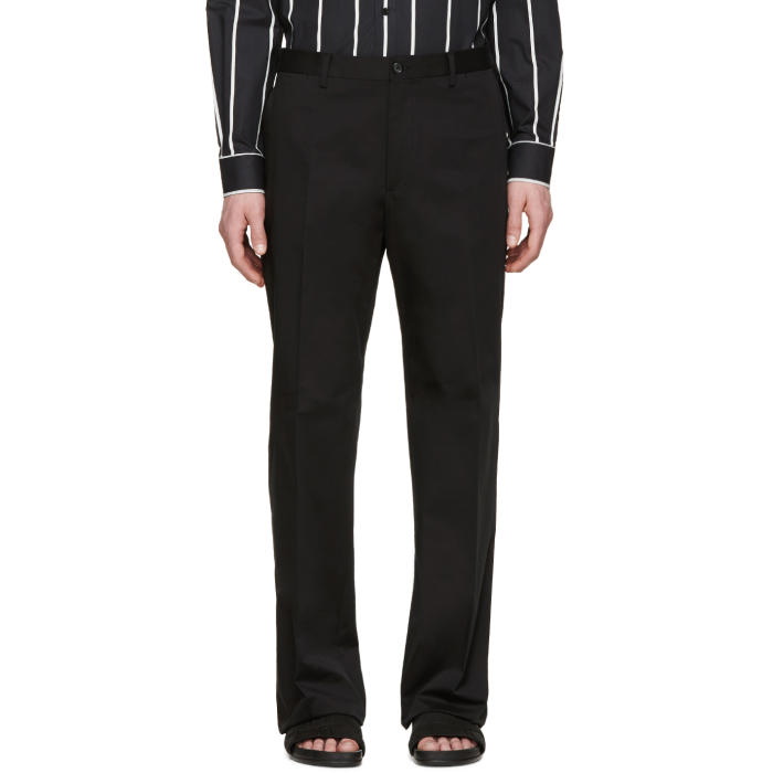 Photo: Dolce and Gabbana Black Cotton Trousers