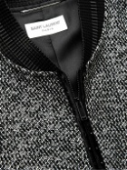 SAINT LAURENT - Teddy Slim-Fit Sequinned Cotton-Blend Tweed Bomber Jacket - Black