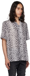 Ksubi Gray Whitenoise Leopard Resort Shirt