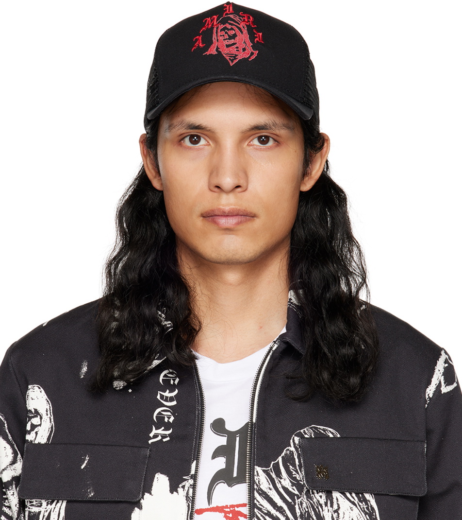 帽子 25FW AMIRI MA CREST TRUCKER HAT / BLK AMIRI Black M.A. Trucker Cap Amiri