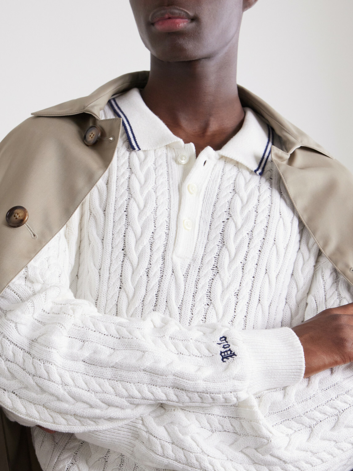 Polo Ralph Lauren - Cable-Knit Cotton and Linen-Blend Sweater - Neutrals