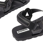 Jil Sander+ Men's Jil Sander Plus Leather Sandal in Black