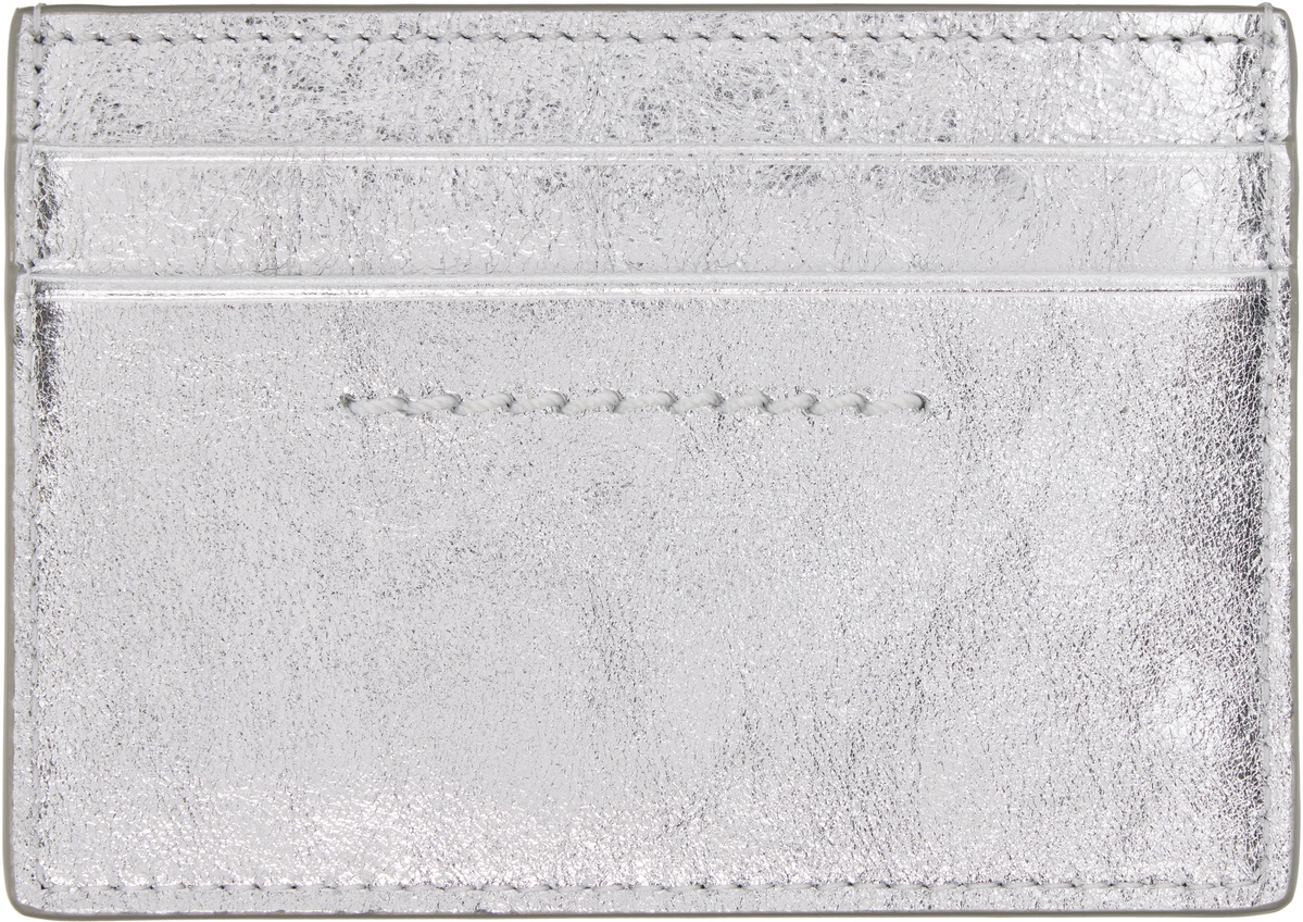 MM6 Maison Margiela Silver Numeric Leather Card Holder