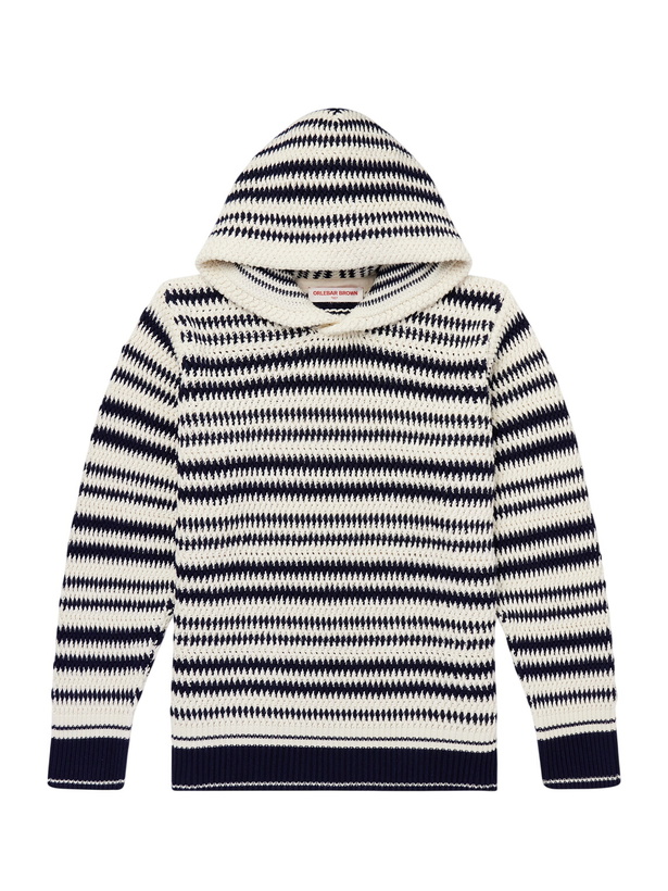 Photo: Orlebar Brown - Kirk Striped Organic Cotton Hoodie - Black