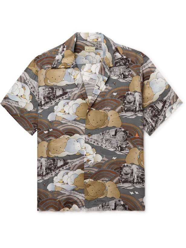 Photo: KAPITAL - Convertible-Collar Printed Voile Shirt - Gray