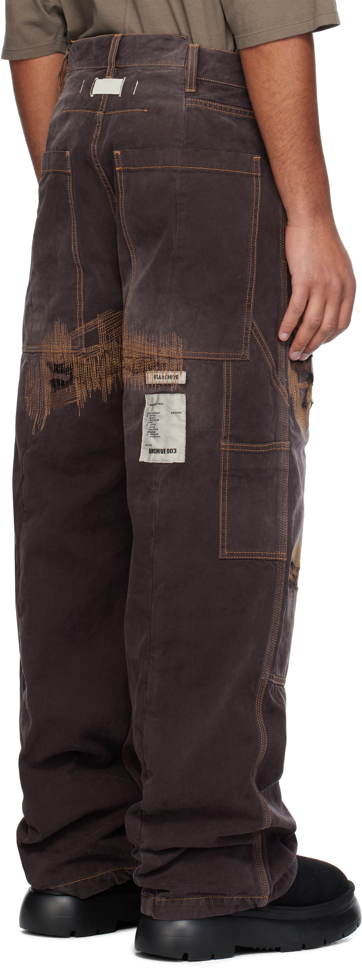 B1ARCHIVE Brown Wide Leg Carpenter Trousers