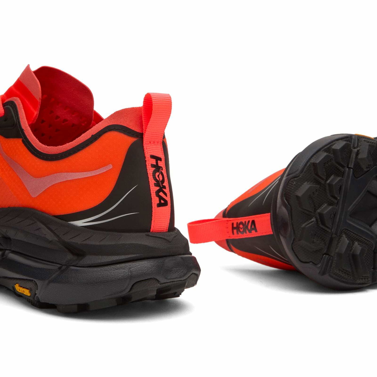 HOKA ONE ONE Men's Mafate Speed 4 Lite Sneaker in Neon Flame/Black