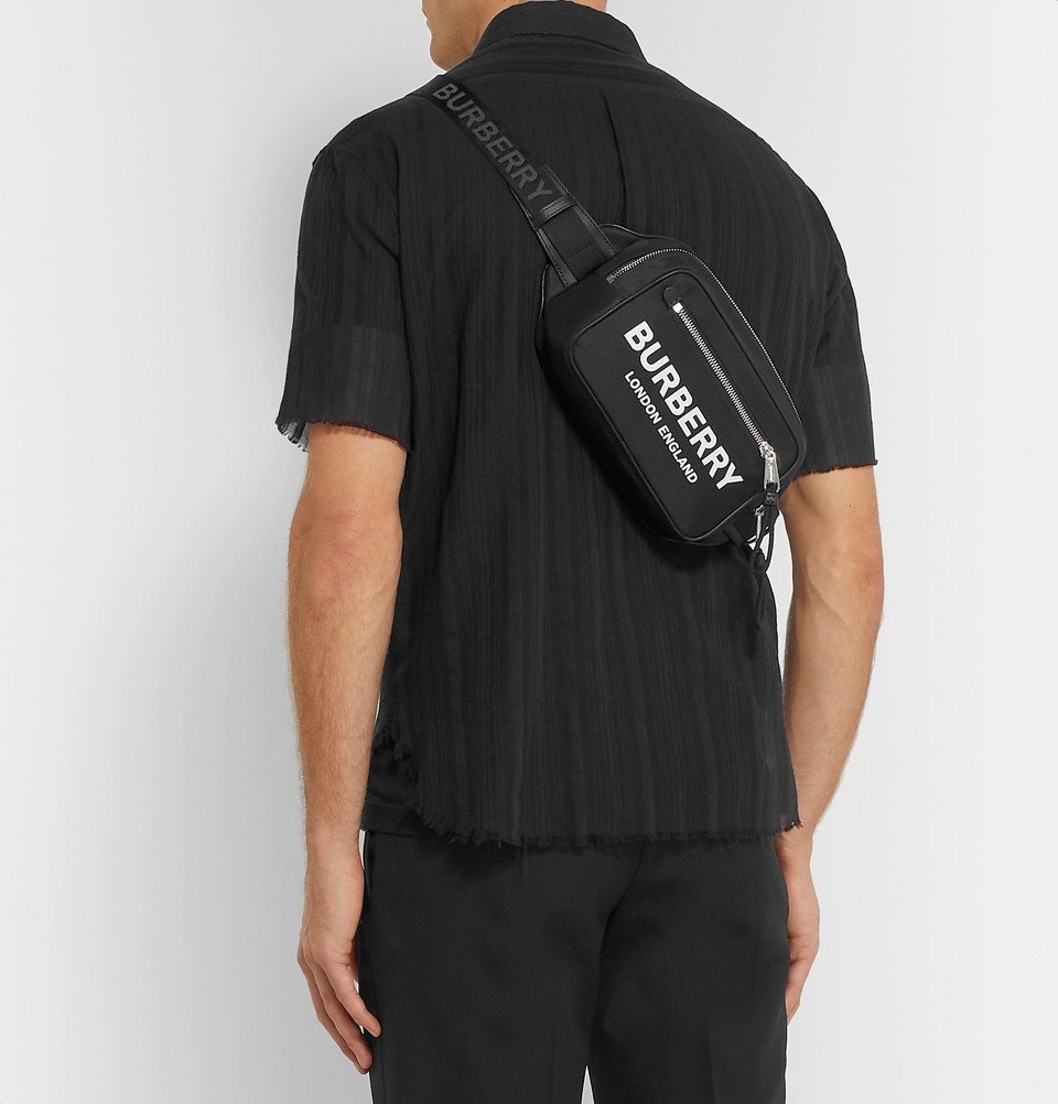 BURBERRY: nylon belt bag - Black