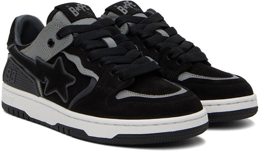 Bape Black and Gray Star Sneakers A BATHING APE® BAPE STA™ #1 star-motif Sneakers | Grey  main image 2