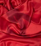 Saint Laurent Cassandre printed silk charmeuse scarf