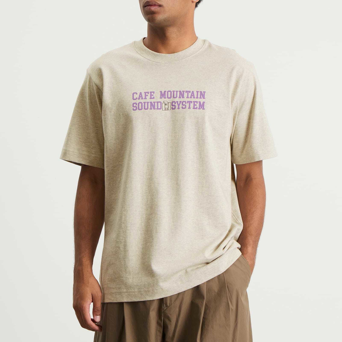 Café Mountain Men's Soundsystem T-Shirt in Vintage Heather And Lupin