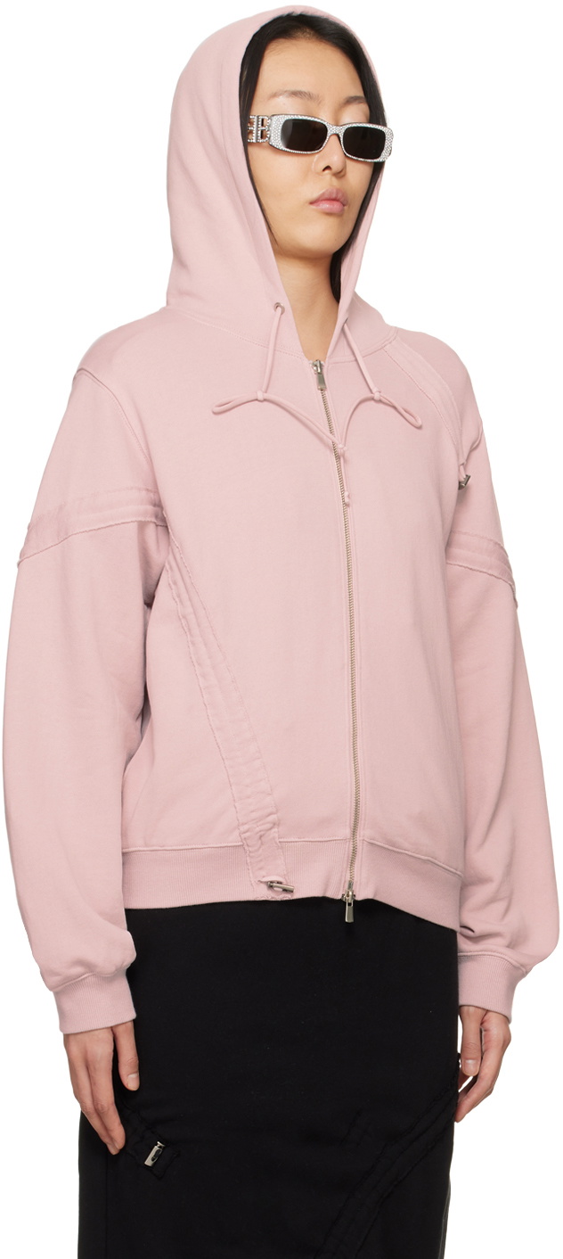 lesugiatelier Pink Shirring Hoodie lesugiatelier