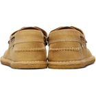 AMI Paris Beige Cow Leather Boat Shoes