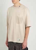 Maison Mihara Yasuhiro Distressed Cotton T-shirt Beige