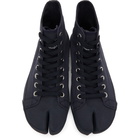 Maison Margiela Navy Canvas Tabi High-Top Sneakers