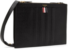 Thom Browne Black 4-Bar Messenger Bag