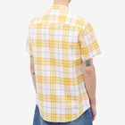 Burberry Men's Short Sleeve Caxton Check Shirt in Chalk Yellow Ip Check