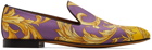 Versace Purple & Gold Barocco Goddess Slippers