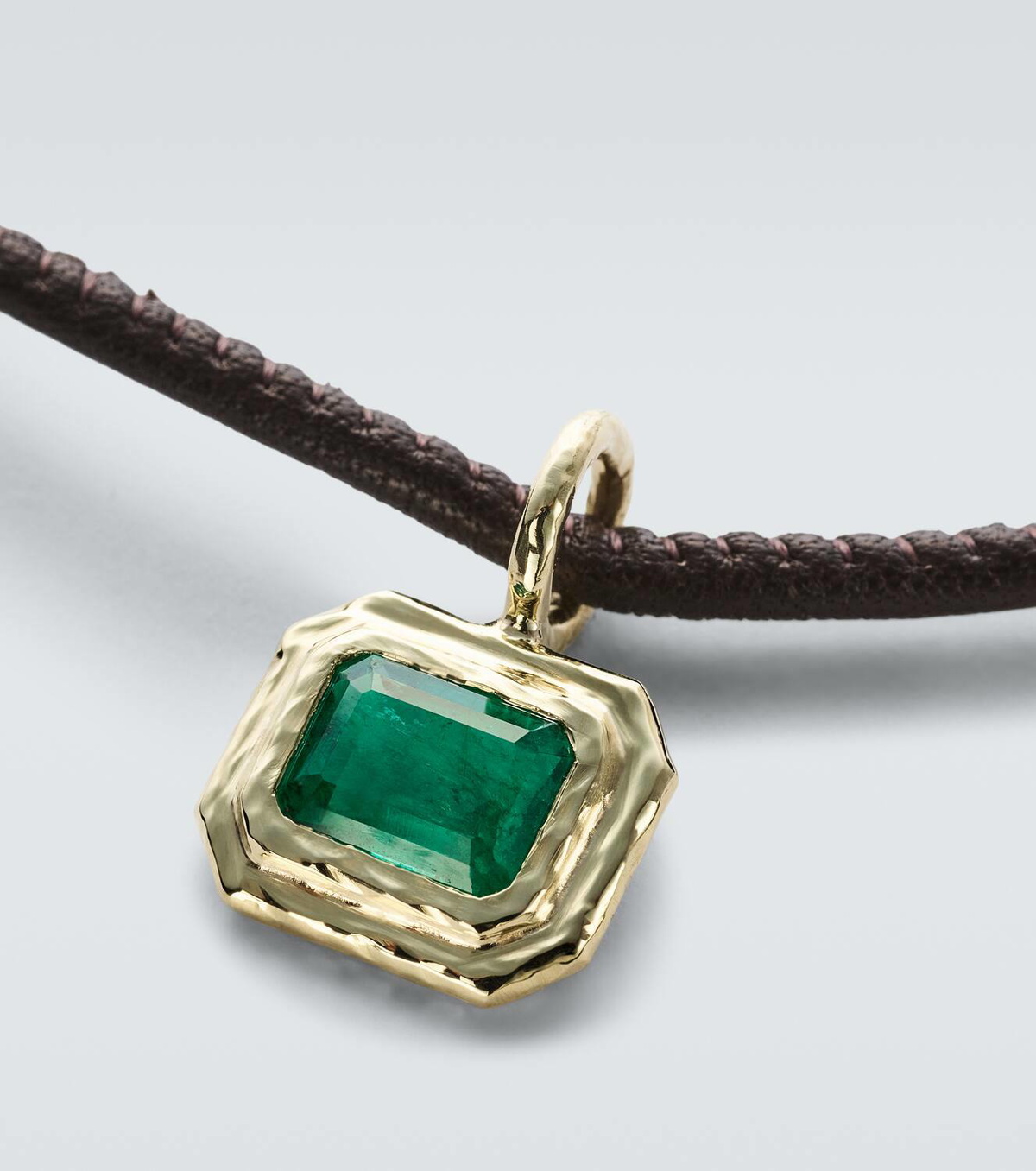 Octavia Elizabeth 18kt gold necklace with emerald