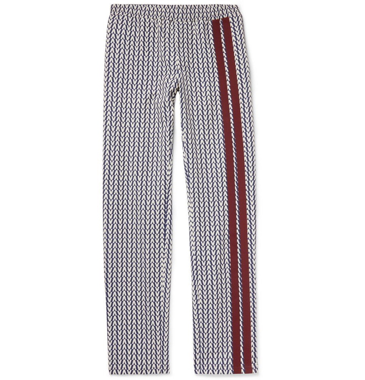 Photo: Valentino - Logo-Print Virgin Wool-Twill Drawstring Trousers - Men - Navy