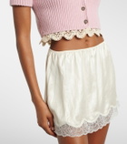Magda Butrym Lace-trimmed silk satin miniskirt