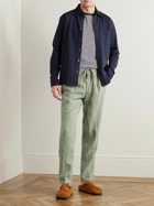 Altea - Tapered Linen Drawstring Trousers - Green