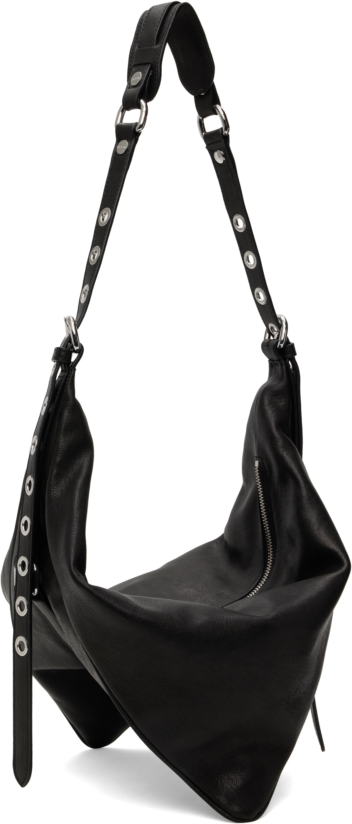 BY FAR Black Trayana Washed Leather Bag