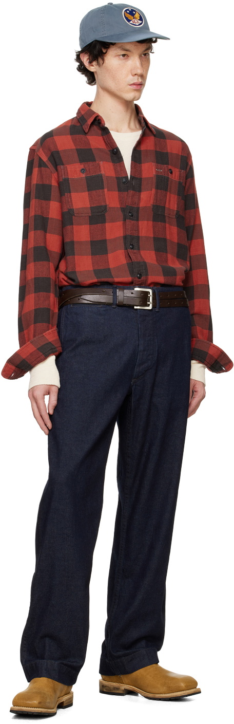 RRL Red & Black Plaid Twill Shirt RRL