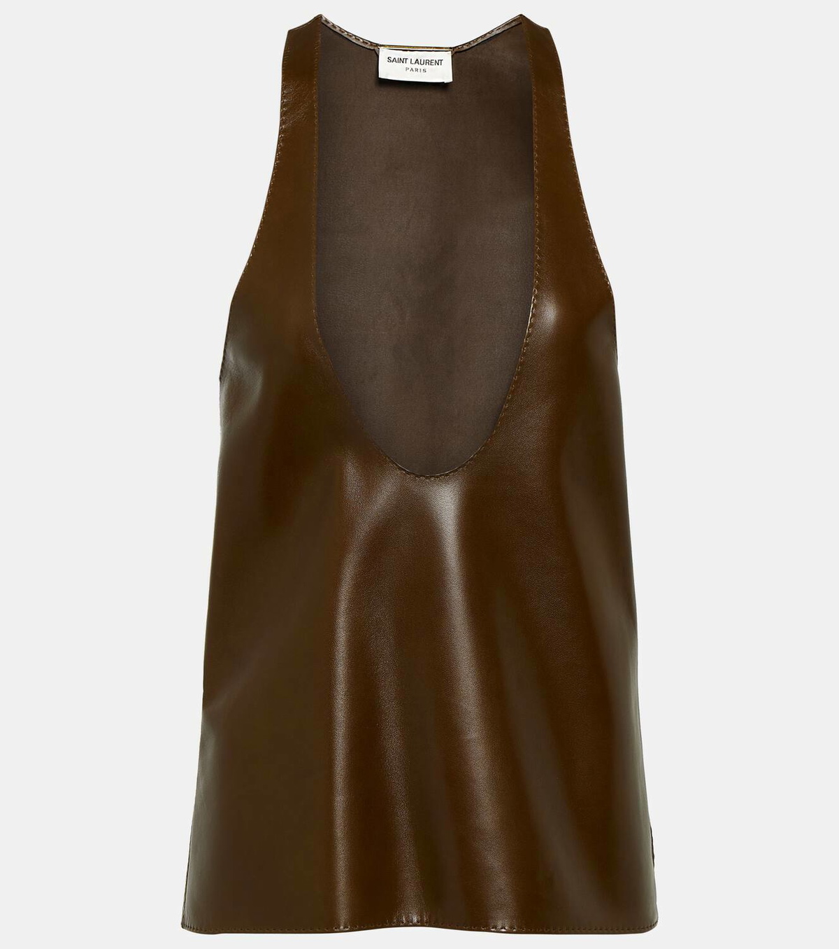 トップス SAINT LAURENT leather neck polo Thumbnail-817251Y76XM1473_A.