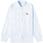 Maison Kitsuné Men's Dressed Fox Patch Relaxed Shirt in Light Blue