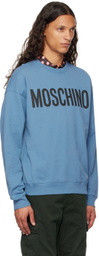 Moschino Blue Printed-Logo Sweatshirt