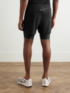 DISTRICT VISION - Layered Straight-Leg Logo-Print Shell and Stretch Recycled-Jersey Shorts - Black