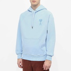 AMI Men's Tonal Heart Popover Hoody in SkyBlue