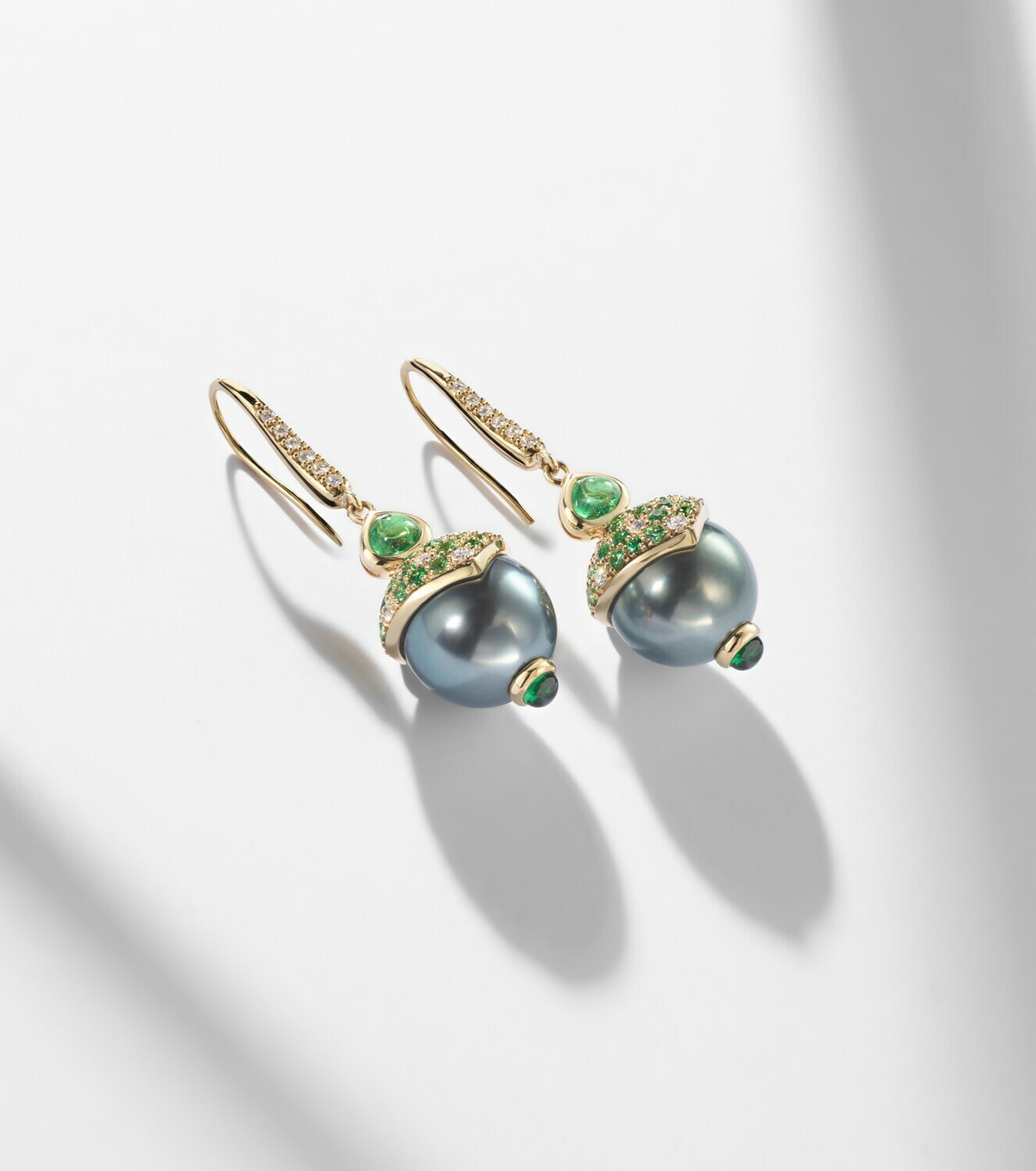 Marina B 18kt gold drop earrings with gemstones