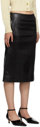 Recto Black Glossy Midi Skirt