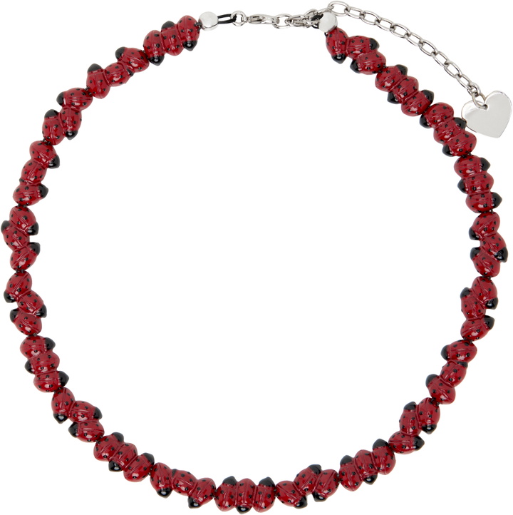 Photo: I'm Sorry by Petra Collins SSENSE Exclusive Red & Black D'heygere Edition Ladybug Necklace