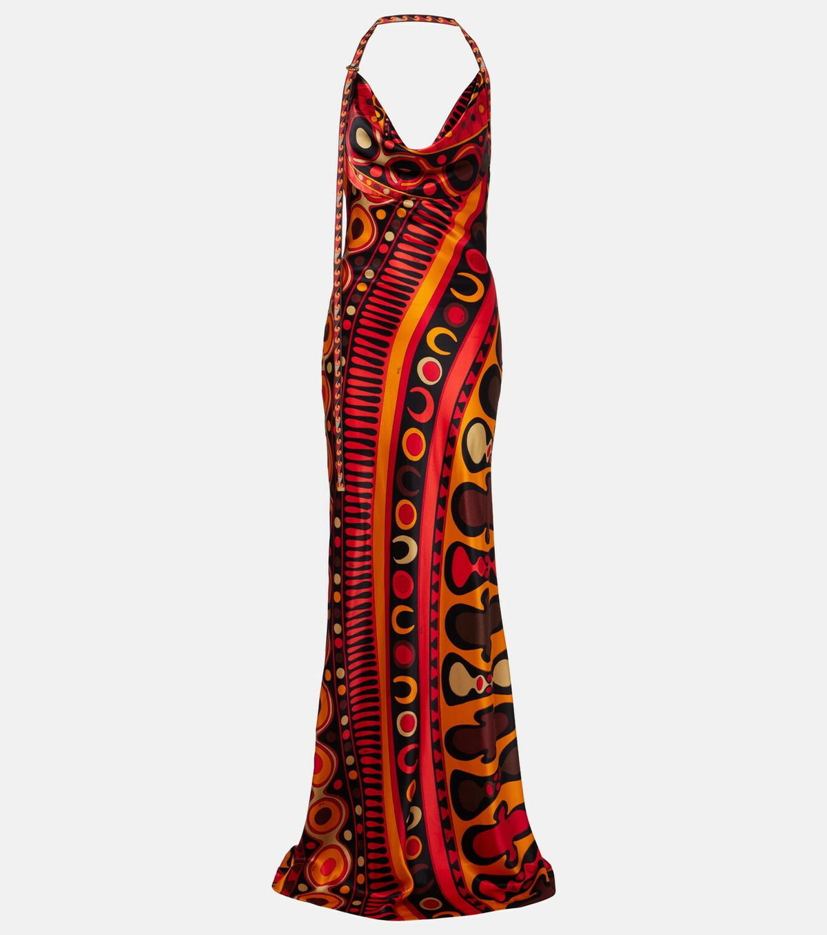 Pucci Soleil open-back satin maxi dress