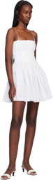 Matteau White Shirred Bodice Minidress