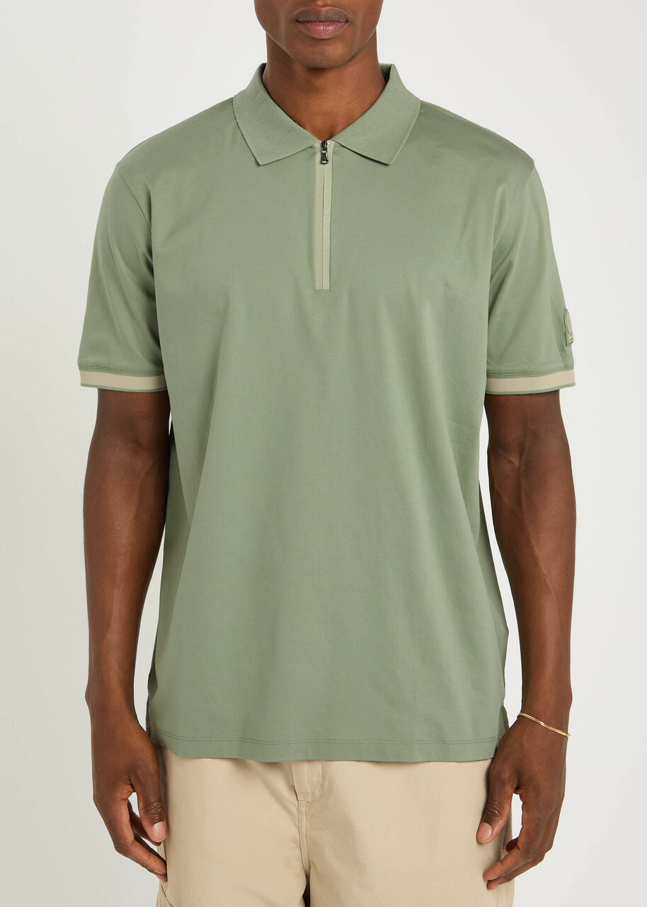 Sandbanks Logo Cotton Polo Shirt Sage