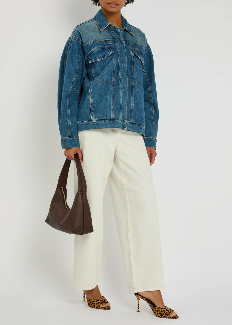 Good American Panelled Stretch-denim Jacket Indigo