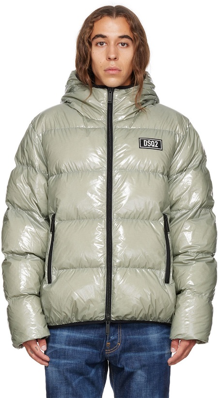 Photo: Dsquared2 Gray Hooded Down Jacket