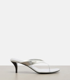 Gucci Vittoria metallic leather thong sandals