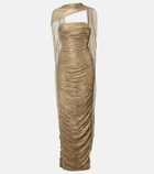 Marmar Halim Pleated caped gown
